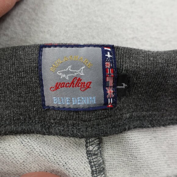 Paul Shark Yachting Pants Mens Medium Gray Sweats Sweatpants Lounge French Terry - Picture 12 of 14